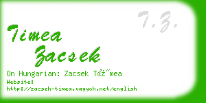 timea zacsek business card